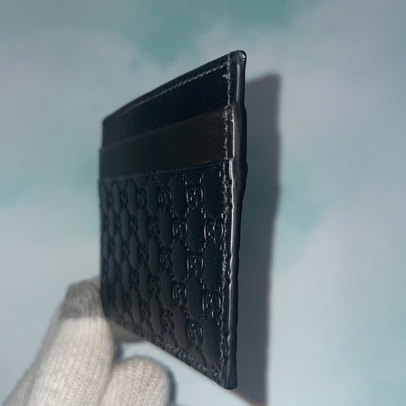 GUCCI Micro Guccissima Black Card Holder - Picture 4 of 5
